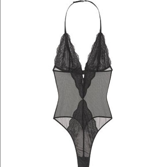 Victoria’s Secret Sexy Sheer lace mesh teddy V wire plunge black - Picture 4 of 7